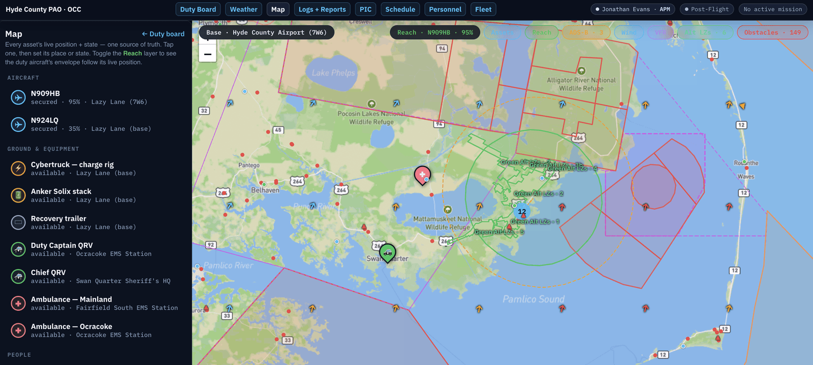 Hyde County OCC — live asset map on Akute OS